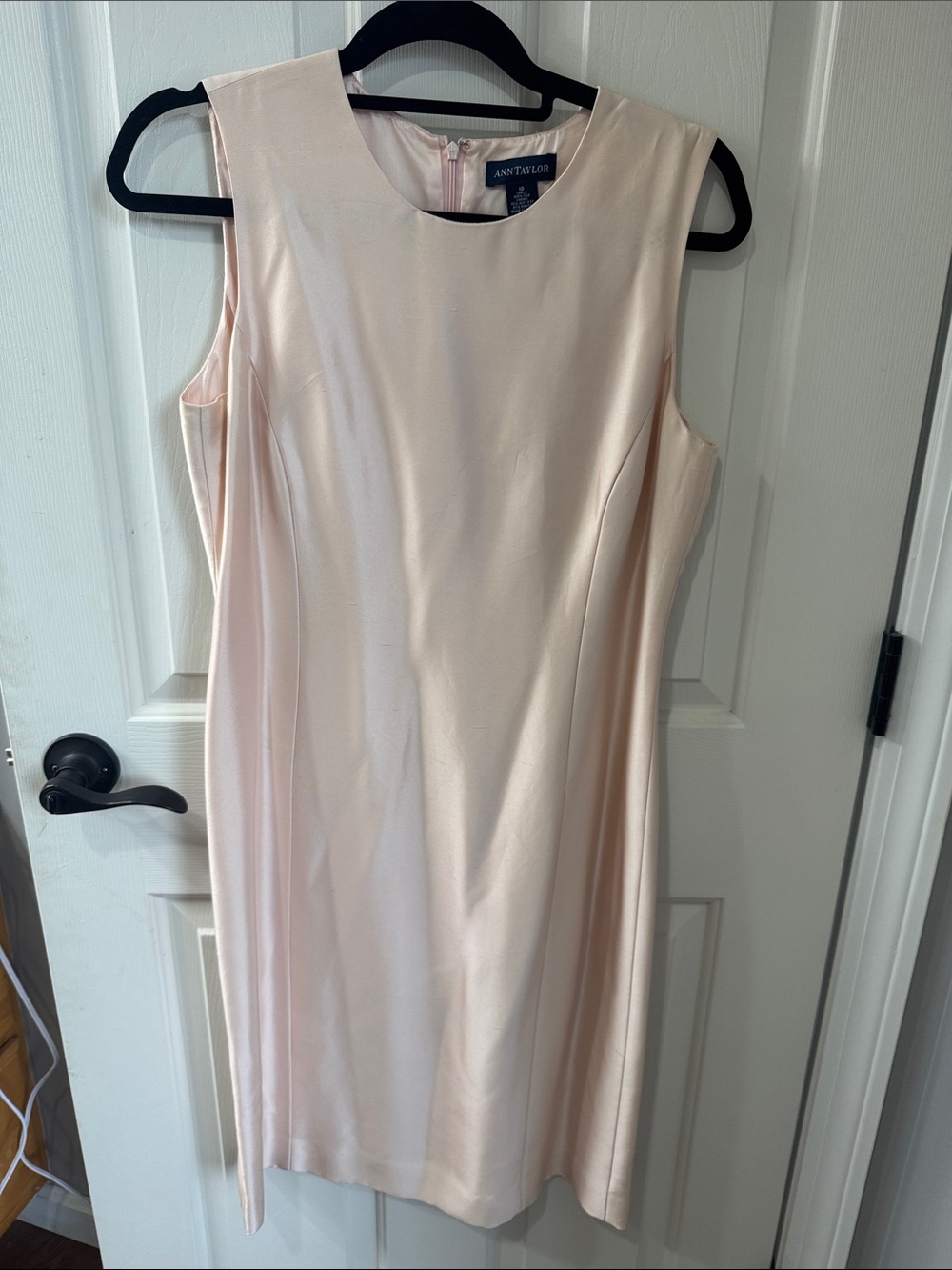 Ann Taylor Blush Pink Sleeveless Midi Sheath Dress